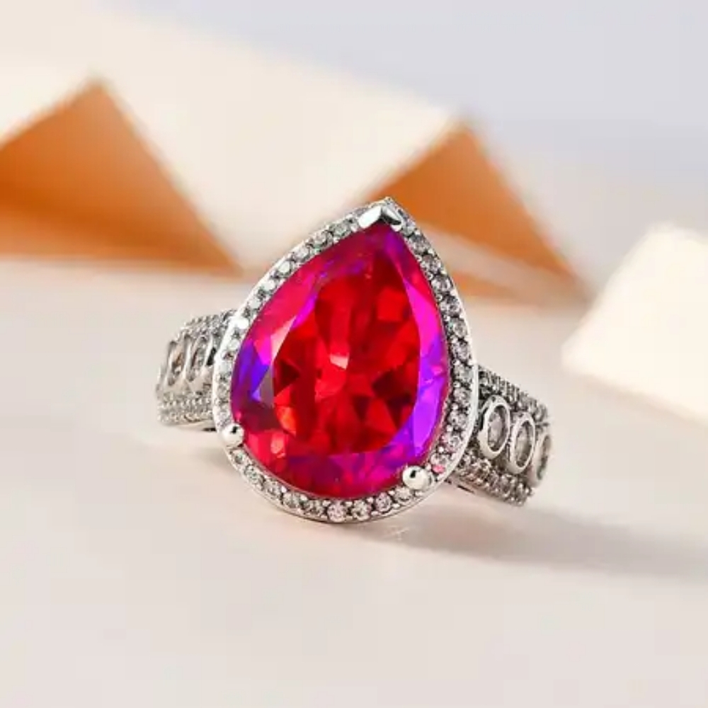 SOLD To  C! Rare Unique Volcanic Quartz  Ring in Platinum Over Sterling S - Picture 6 of 17